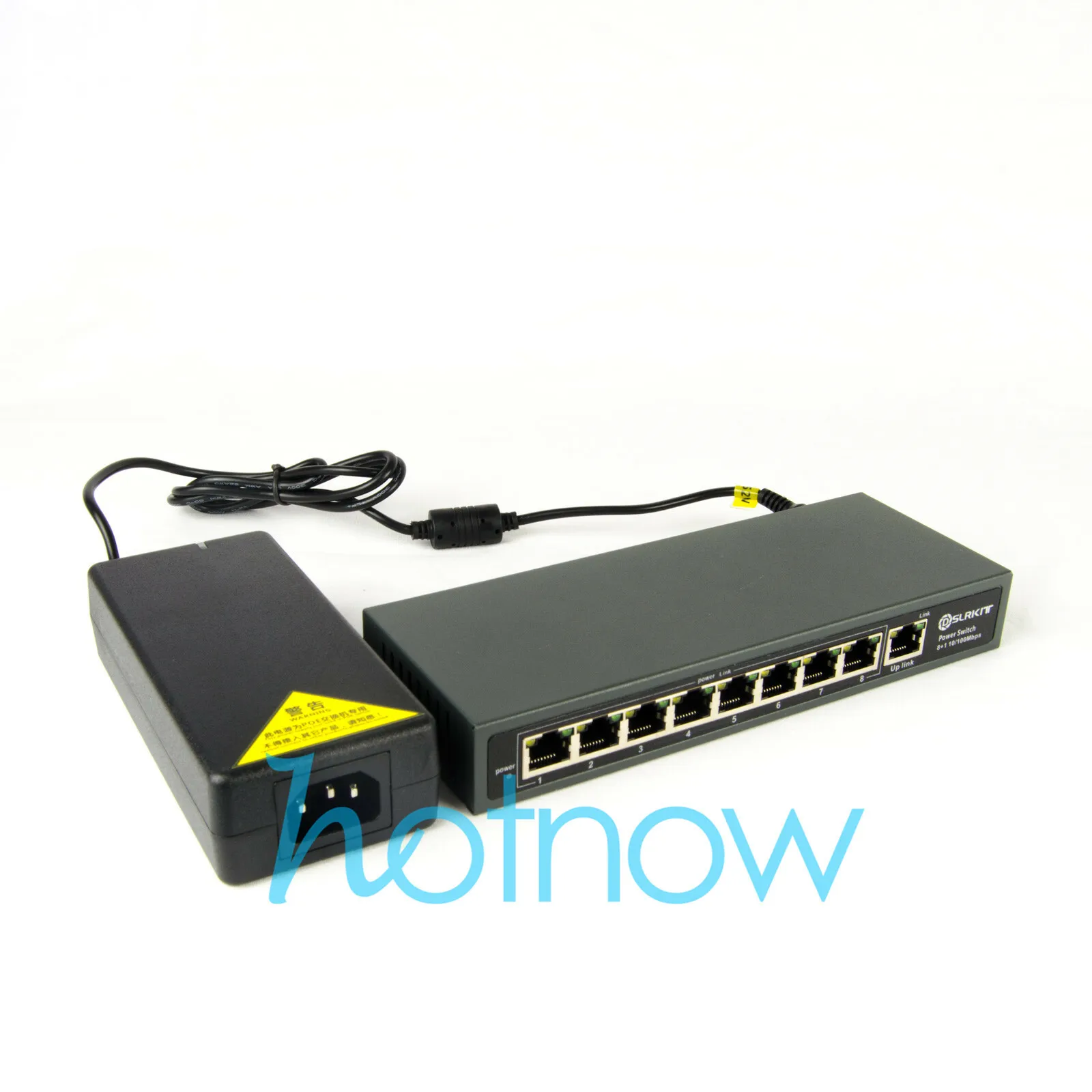 DSLRKIT 120watt 9 Port 8 PoE Switch 802.3af 802.3at Power Over Ethernet PSE18AT