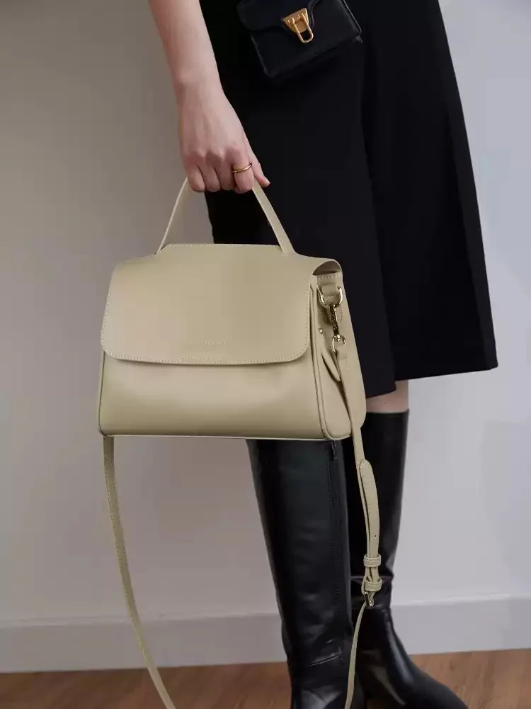 

New genuine leather women's bag, fashionable and casual crossbody bag, high-end cowhide Cambridge bag, women's commuter handbag