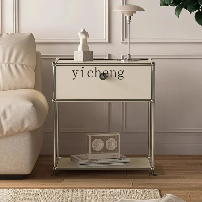 u11 stainless steel magazine rack living room sofa side storage cabinet bedroom small apartment ins Internet celebrity module