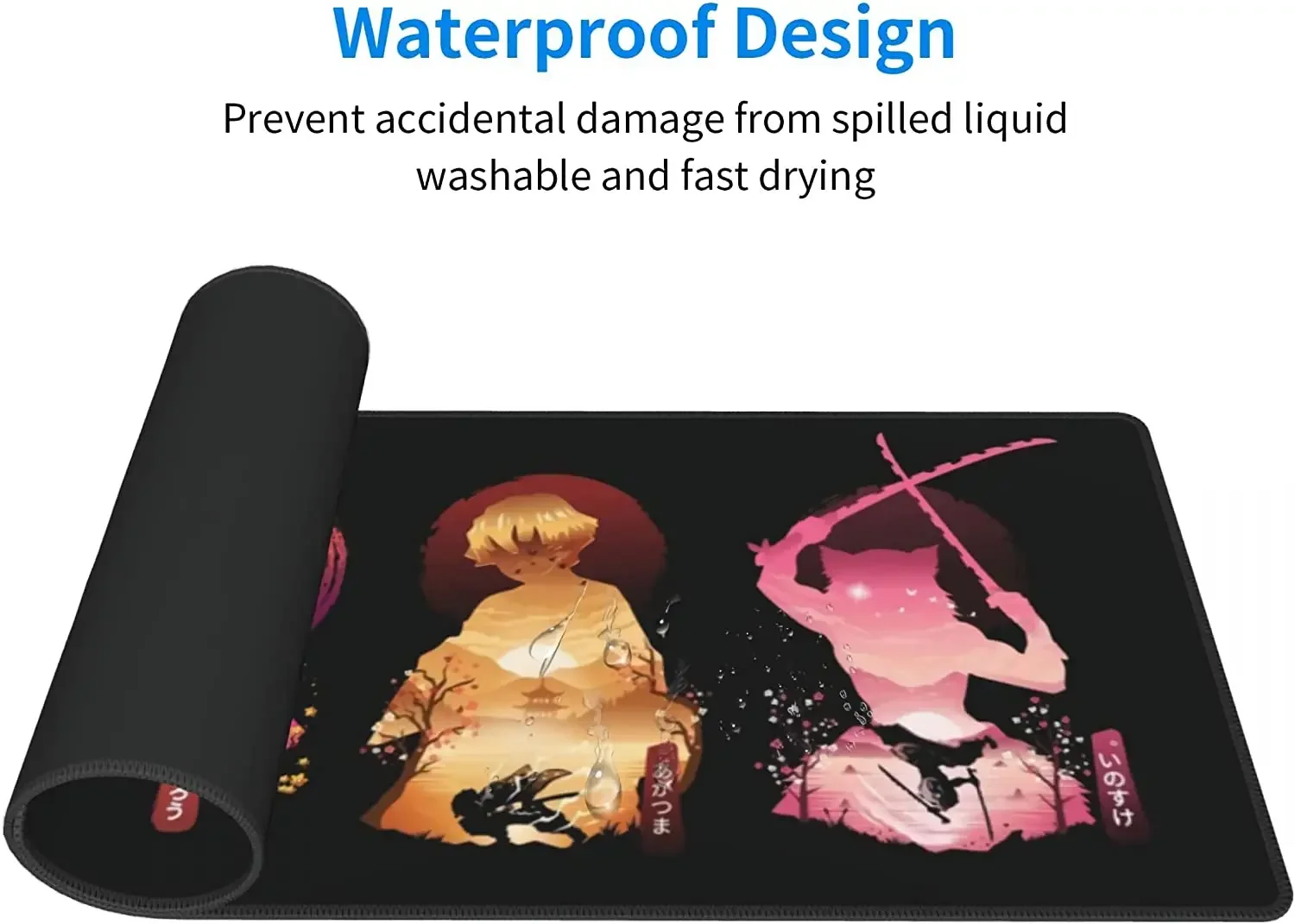 Anime Large Gaming Laptop Mouse Pad Tanjiro Nezuko Zenitsu Inosuke Big Desk Pad PC Keyboard Waterproof Non-Slip Rubber Table Mat