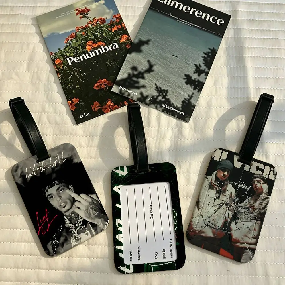 Popular Music Rapper Singer L-luar La L Lightweight Anti lost PVC Luggage Tag Removable Info Card Sleeve Backpack Accessory