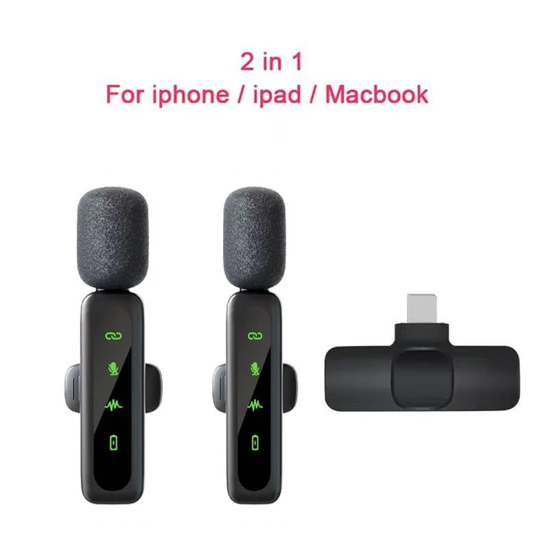 Lavalier Wireless Microphone 80mAh Rechargeable Battery Clip-On Podcast Mic for Streaming Vlogging Voice Recording Plug & Play