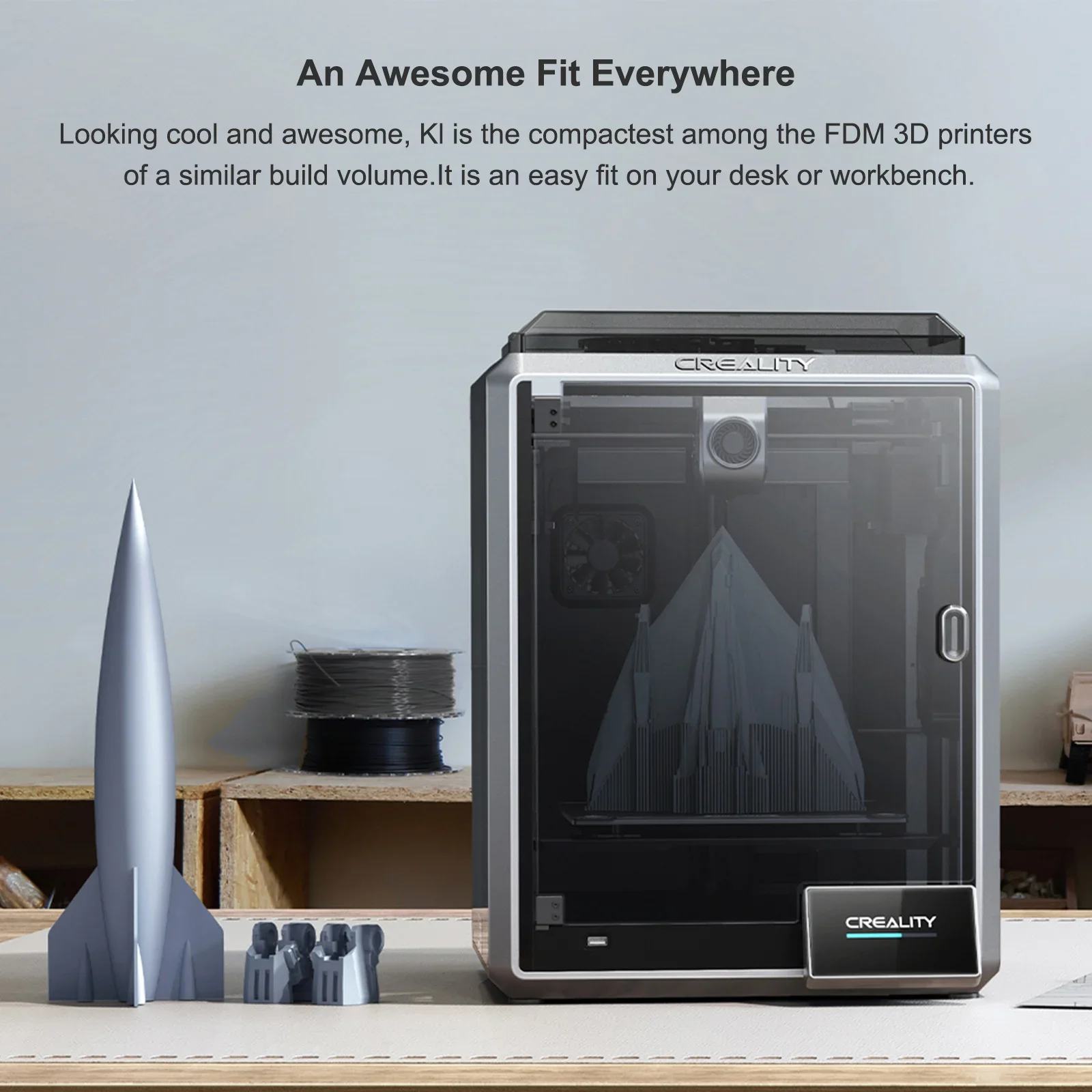 طابعات ثلاثية الأبعاد Creality K1 Max عالية السرعة للتسوية التلقائية مع شاشة لمس ملونة 4.3 بوصة وطباعة الطارد المباشر ذات التروس المزدوجة #2