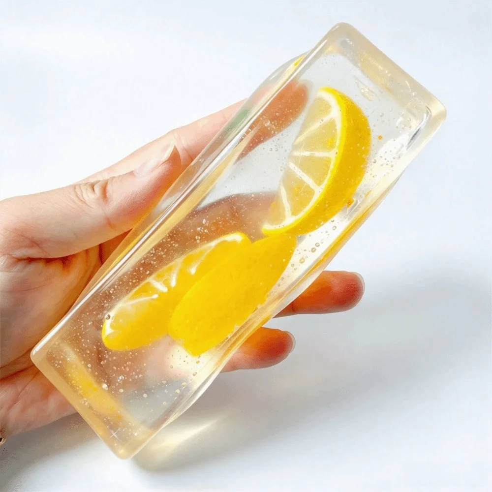 Transparent Fruit Bar Squishy Toy Soft Slow Rising Fruit Strip Squeeze Toy Moldable Slow Rebound Fruit Bar Fidget Toy Kids Gifts