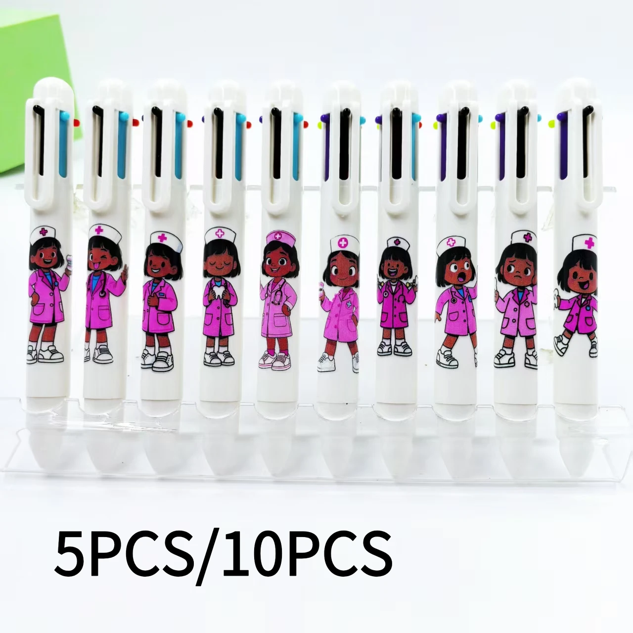 

5 шт./10 шт. многоцветная шариковая ручка для ухода за зубами, подарочная ручка на день ухода за зубами, специальная ручка для стоматолога «шесть в одном»