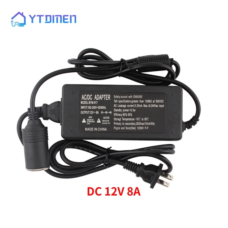 

Car Power Adapter DC 110V 220V To 12V 8A Charger Car Cigarette Lighter Converter Inverter 220V 12V Car Lighter with EU US Plug