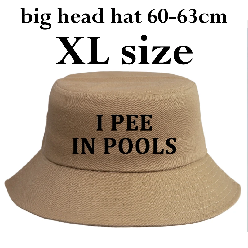 Big Size 60-63cm Bucket Hat Big Head Funny Sarcastic Letter Print Panama Cap Men Women Summer Beach Pool Party Gag Gift Hat