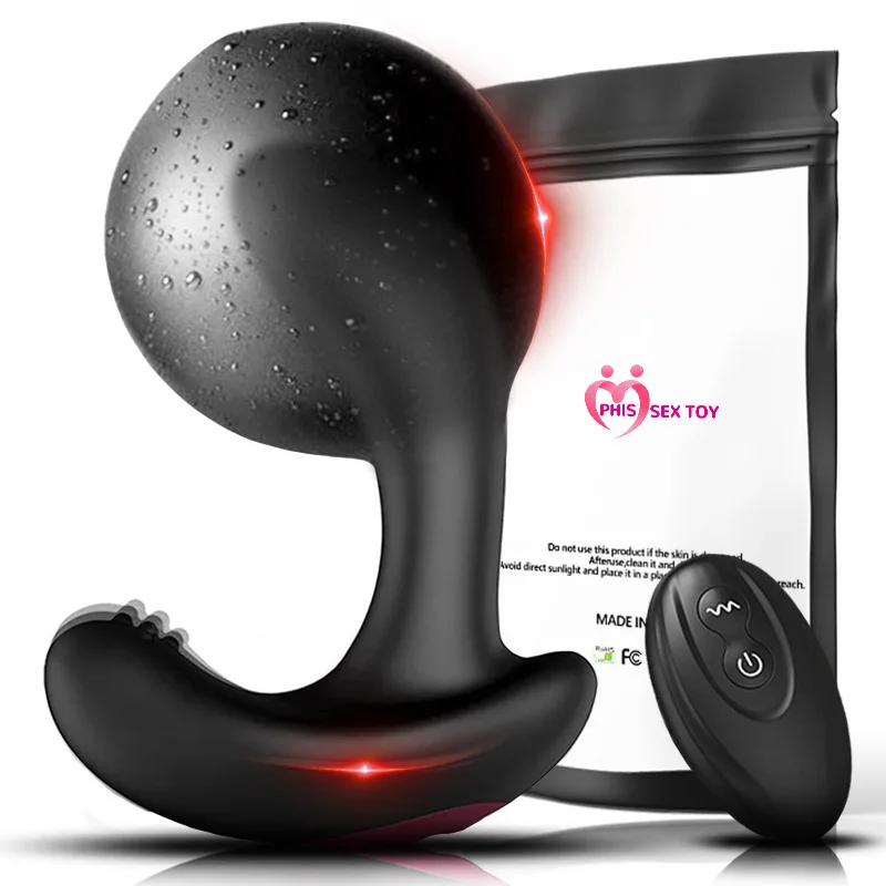 Wireless remote control vibrating inflatable anal plug outdoor anal expansion and, adult toy