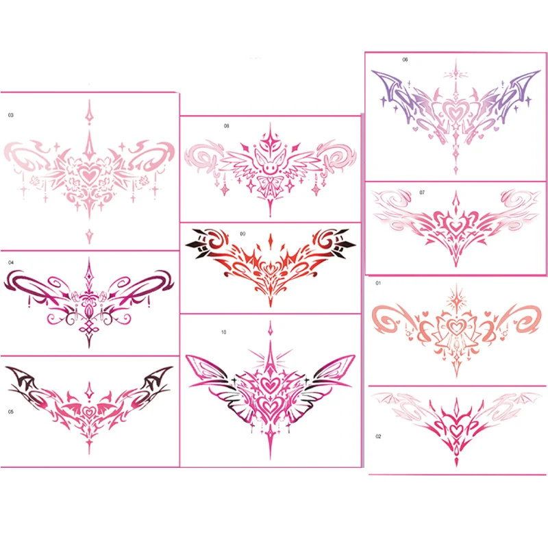 10pc/Lot Waist Abdomen Sexy Temporary Tattoo Sticker Female Covered Scar Waterproof Succubus Totem Human Fake Tattoos Watercolor