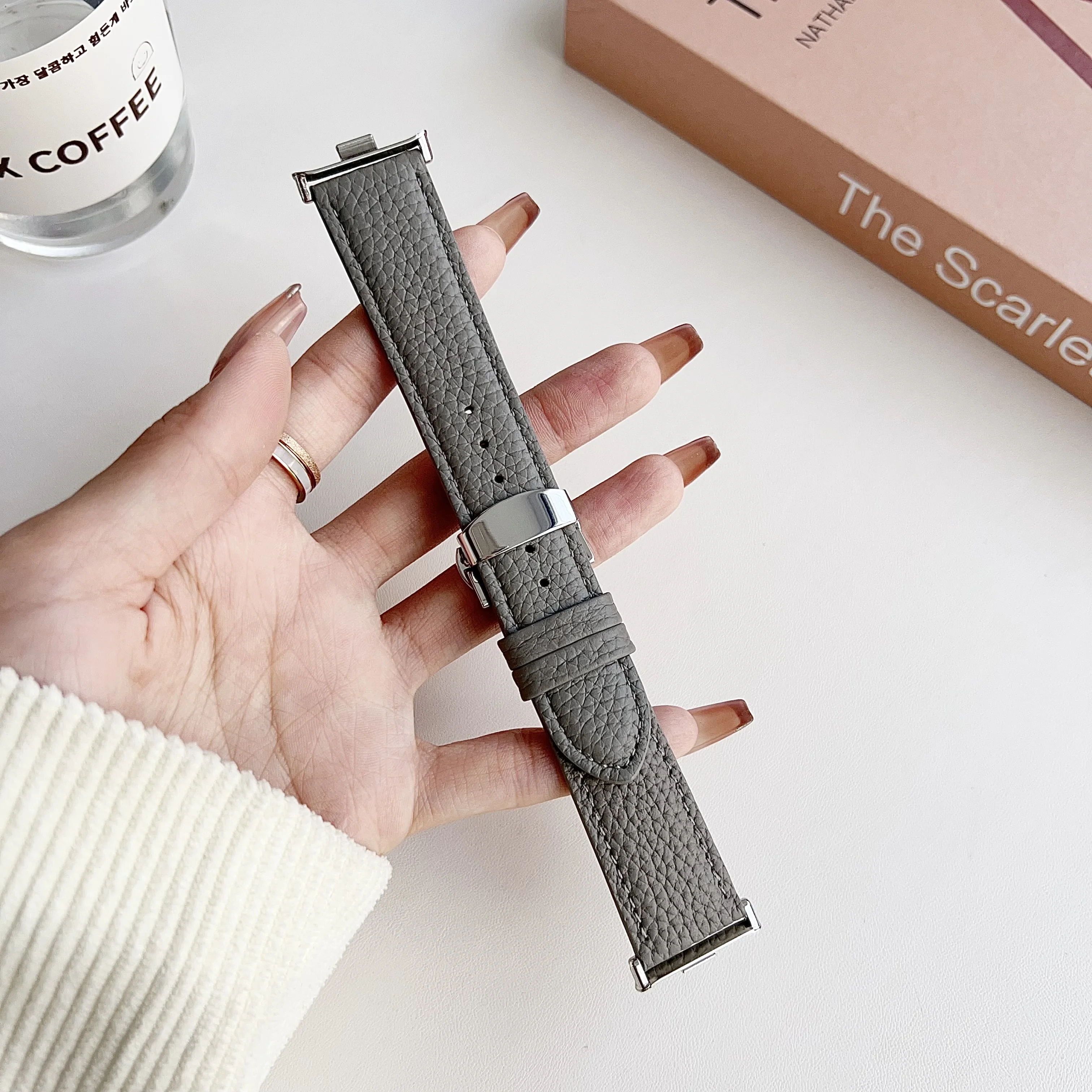 Normale Lychee Print Uhr mit Schleife Schnalle Armband für Redmi Watch 4 für Xiaomi Band8 Pro