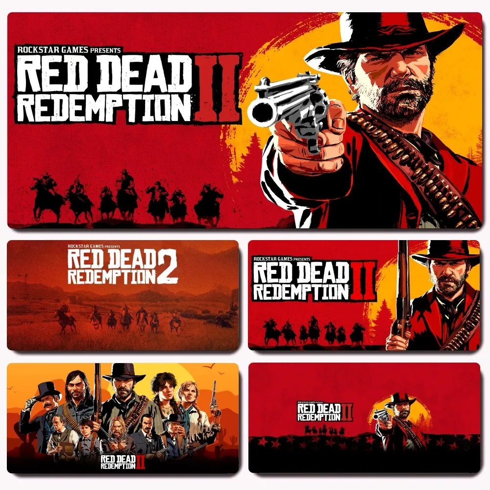 Red Dead Game Redemension 2 게임용 마우스 패드, 사무실 책상 패드, 컴퓨터 미끄럼 방지 잠금 장치, 대형 마우스 패드