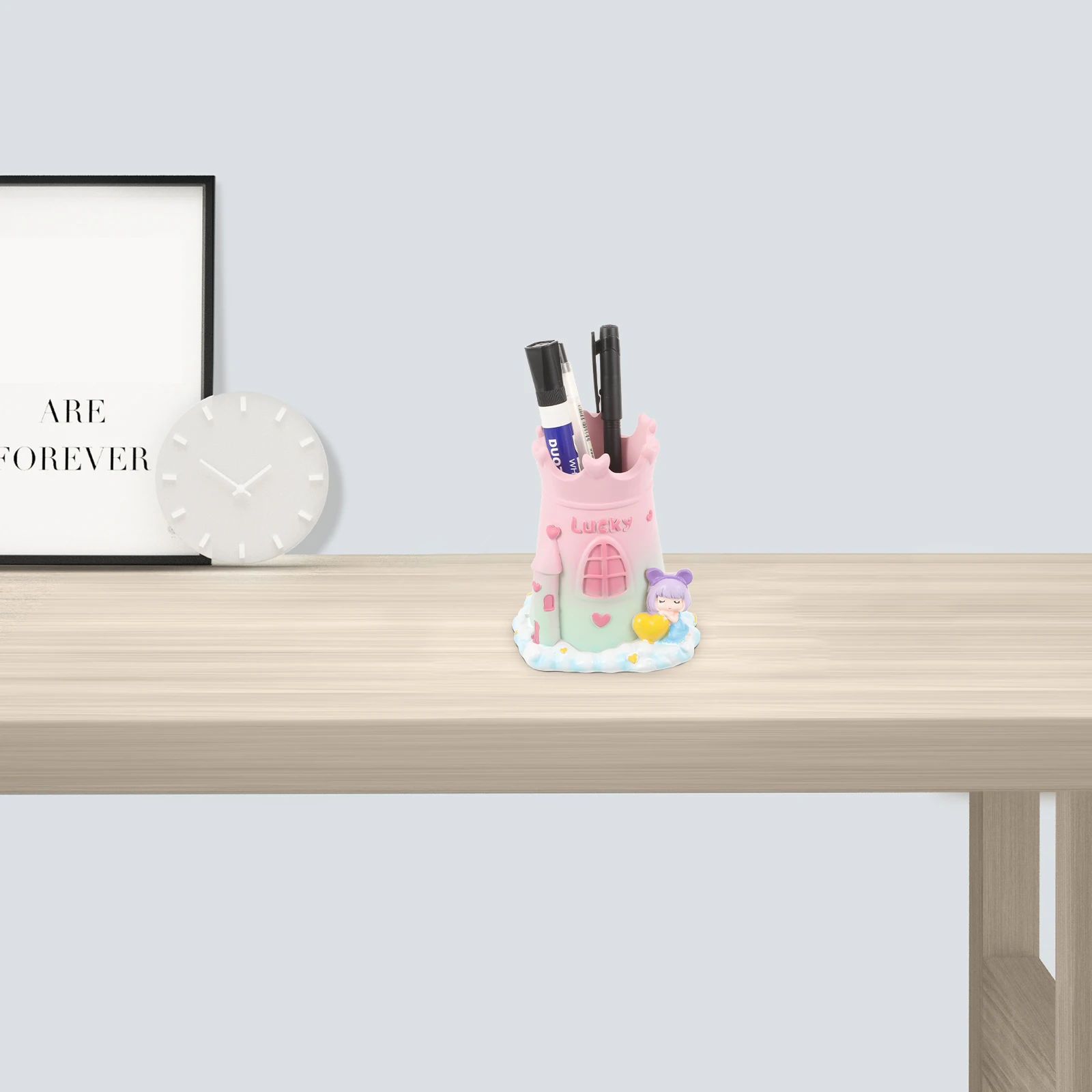 

Cute Resin Pen Holder Desk Organizer Multi-Functional Stationery Container for Home Office Classroom Tidy Art Supplies Storage