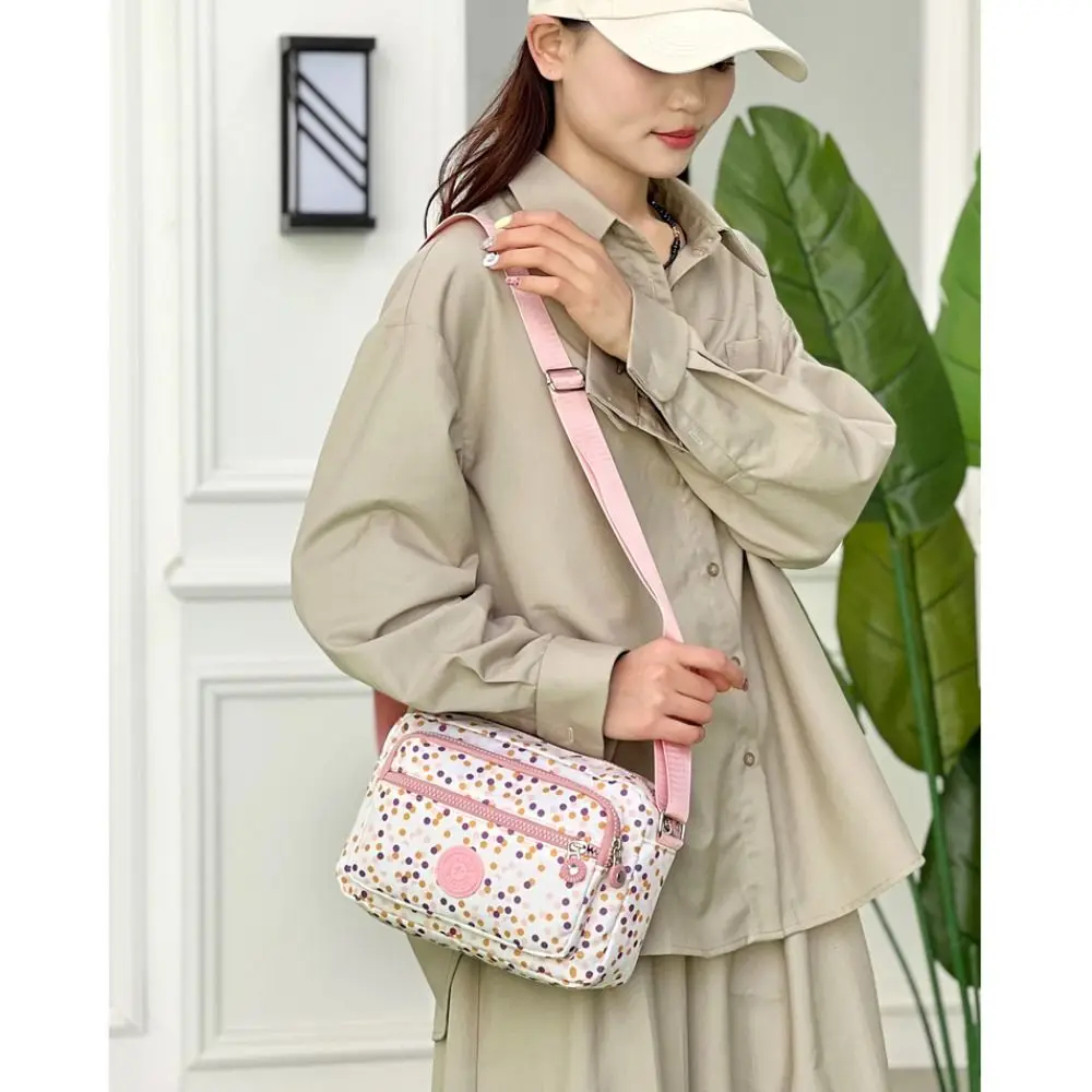 Floral Crossbody Bag Durable Oxford Casual Handbag Shoulder Bag Women