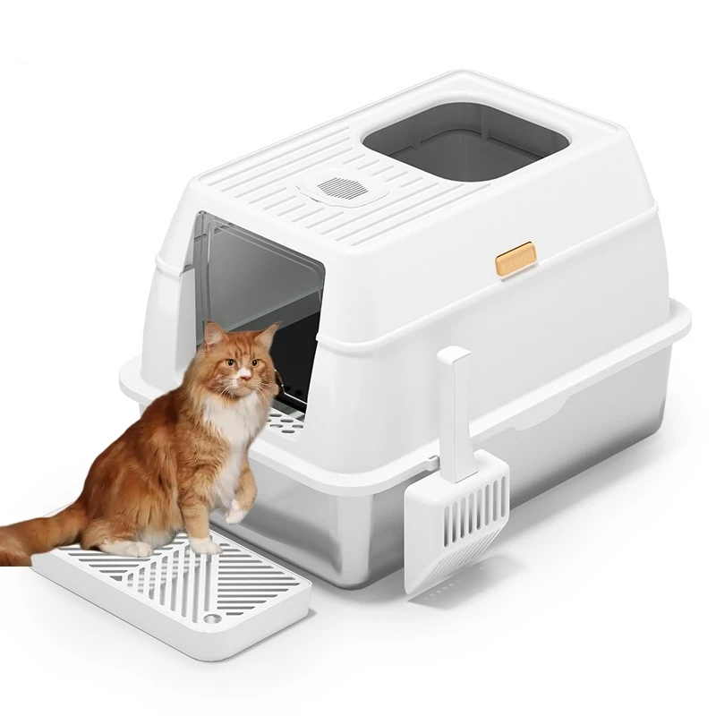 Stainless Steel Easy To Clean Large Anti-Splash, Anti-Leak And Anti-Splash Closed Litter Box