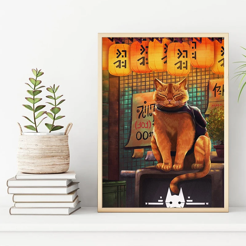 Video Adventure Game Stray Cat Survive Posters Prints Canvas Painting Wall Art Gaming Pictures for Player Room Home Decor Gifts