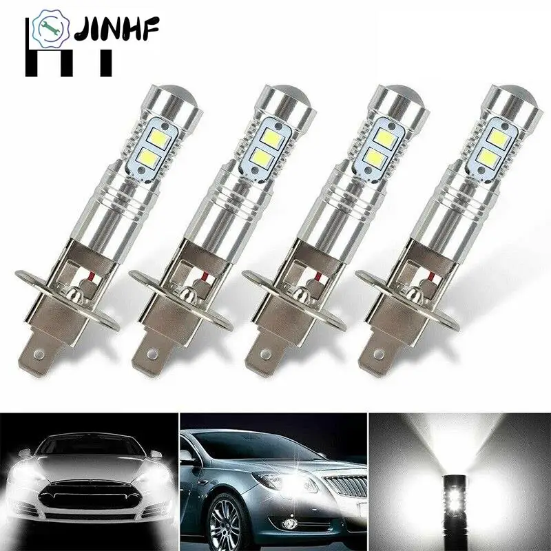 H1 LED Auto Headlight Bulbs 1800LM 6000K White Super Bright Car Headlights