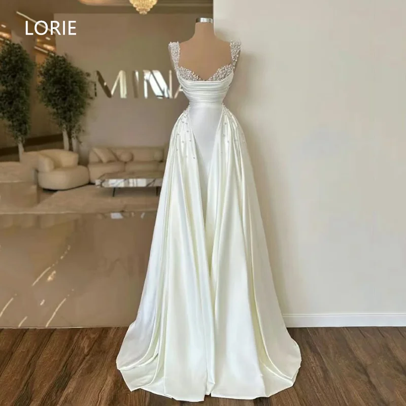 LORIE A-line Beeding Applique Wedding Dress Spaghetti Strapless Sexy Bridal Gowns Backless Wedding Gown Customized 2025