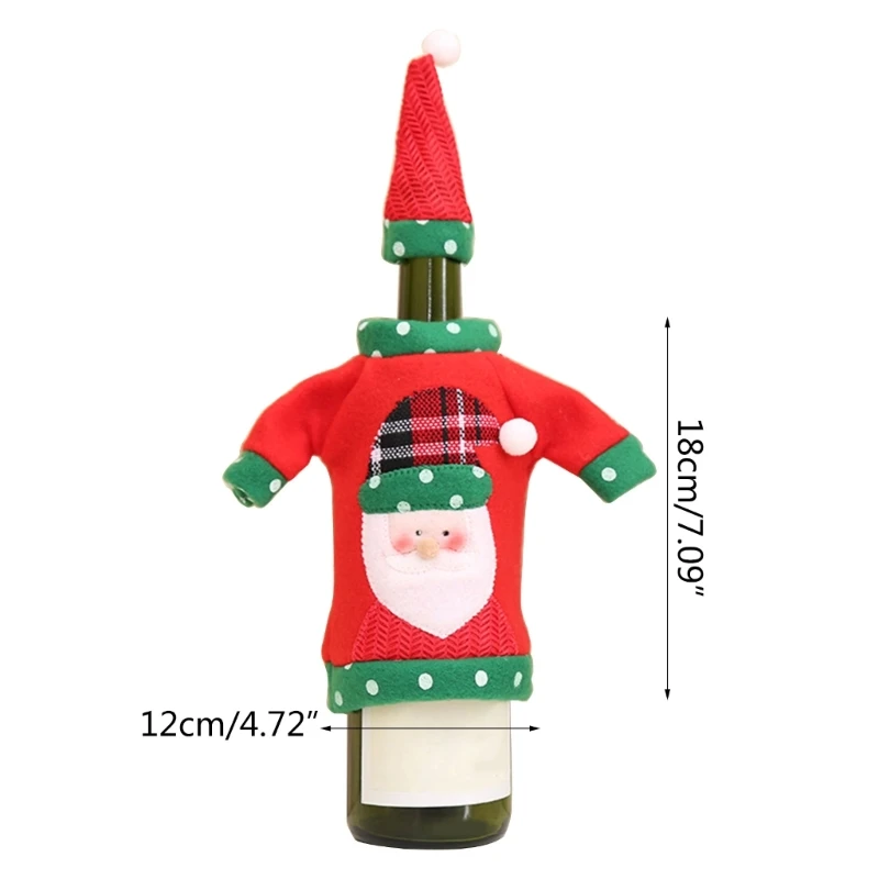 Nieuwe Kerst Wijnfles Cover Hoed Decoraties Gebreide Trui Kerstman Wijnfles Zak Kerstfeest Gunst Cadeau