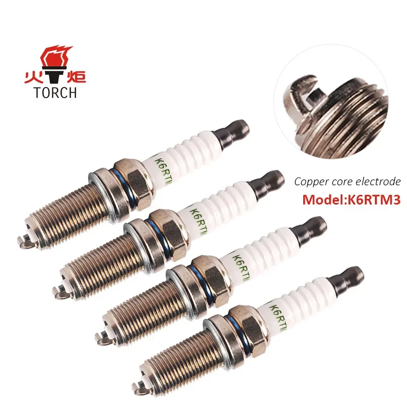 4pcs/6pcs China original spark plugs TORCH K6RTM3/FR7NII33X/SILFR6C11/VFKH20