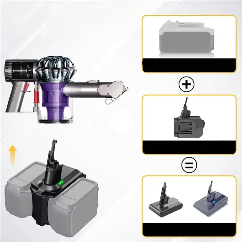 A23F-2-In-1 Battery Adapter For Dewalt 20V Batteries To For V7 V8