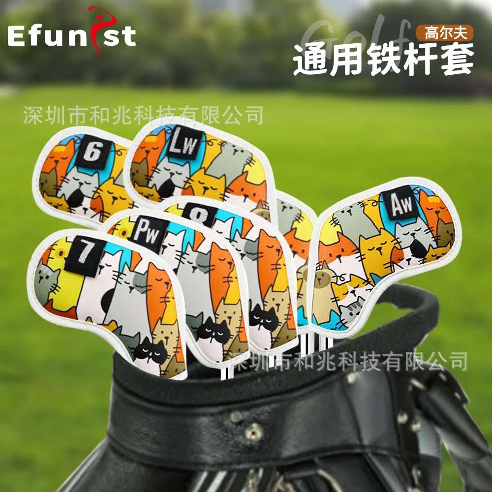 

Golf Iron Covers Graffiti Cat Universal Velcro Closure 10's Numbered Club Number Iron Set Club Covers