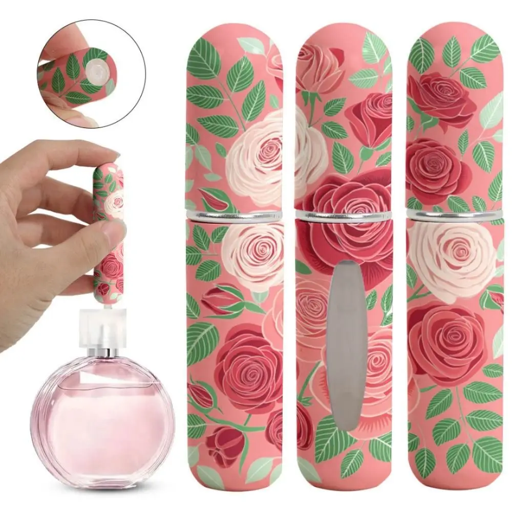 5ml Mini Perfume Bottle Essential Oil Alcohol Refillable Spray Rotating Bottle Spray Atomizer Bottle Empty Cosmetic Containers
