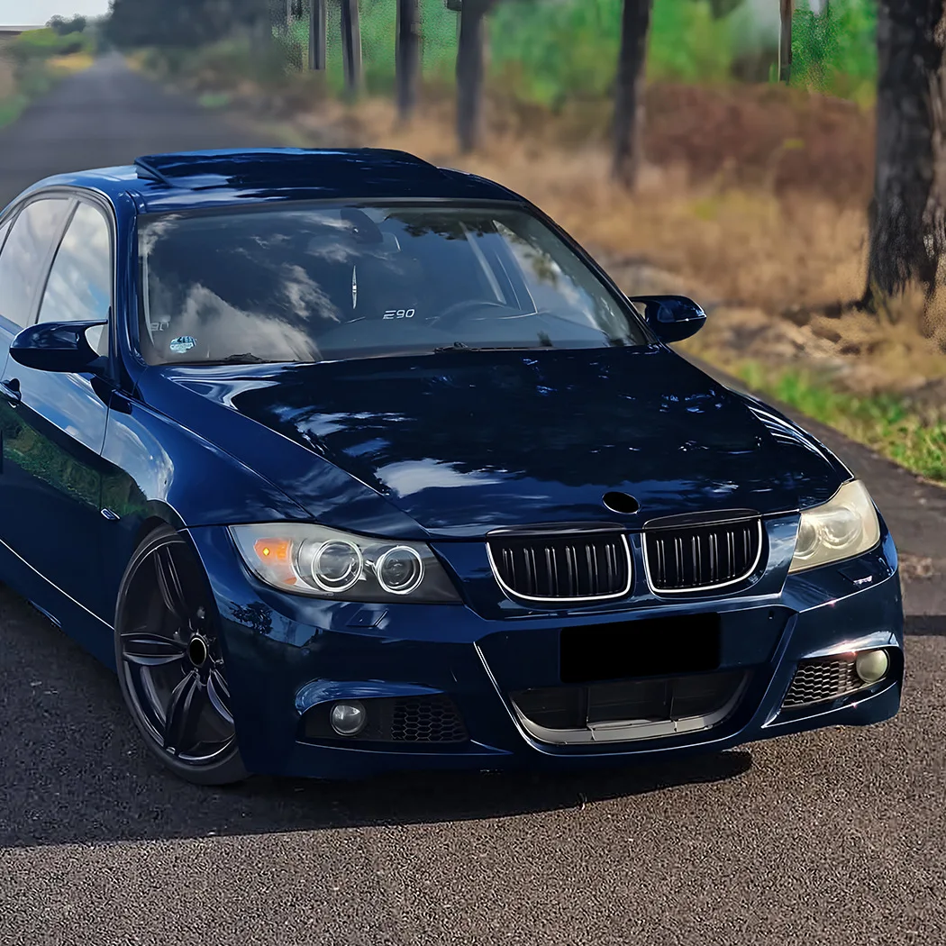 

Для BMW 3 серии E90 E91 Pre-LCI 2005-2008: Передняя решетка радиатора с LED-подсветкой, глянцевый черный цвет