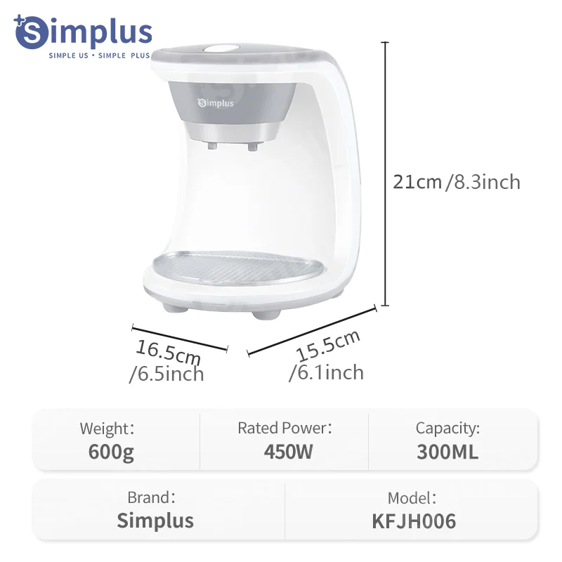 Simplus Drip Coffee Maker Machine, EU Plug Type, can prepare 2 cups at once, 300ml capacity, small size space-saving