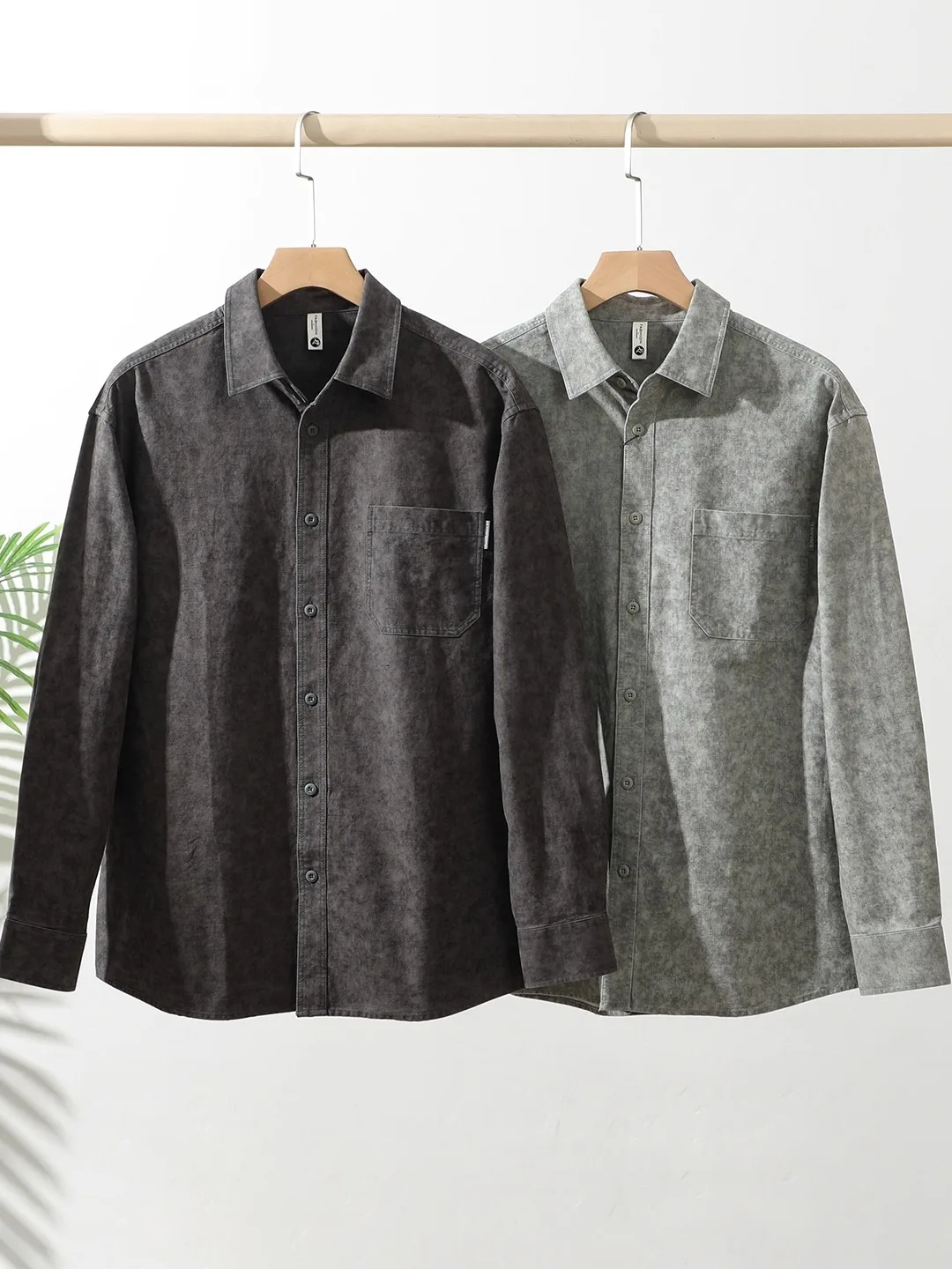 

Мужской Busin Casual Cotton irt Long Sve из чистого хлопка, дышащий универсальный воротник-стойка, осень-зима Faion irt