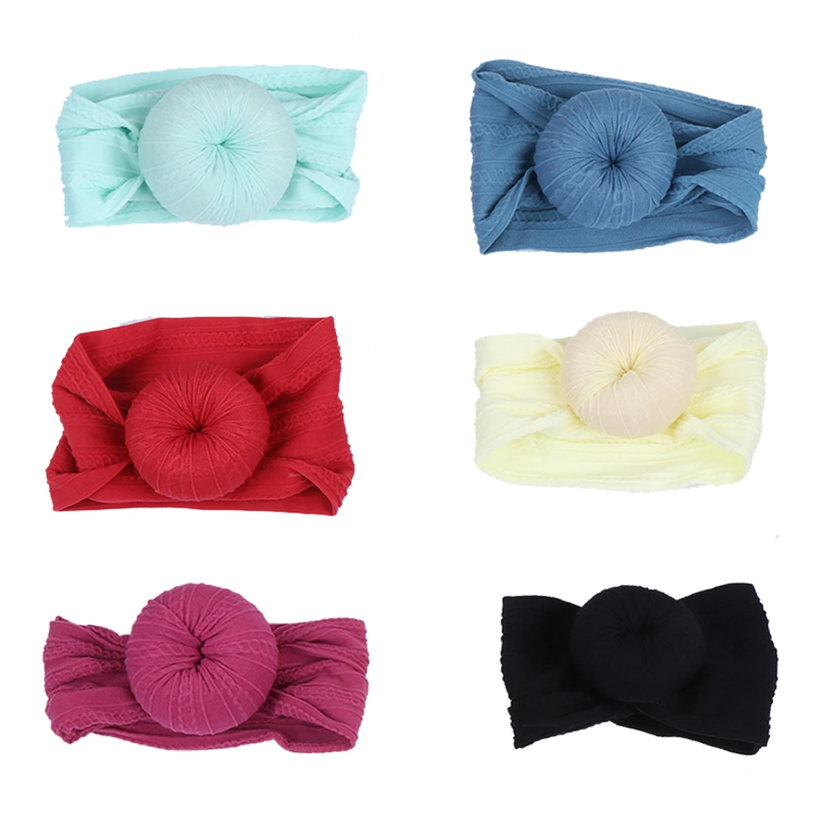 

6Pcs Baby Headb s Children Accessories Girls Hair Turban Toddler Infant Bows Elastic Donut Ball Stylish Newborn Gift