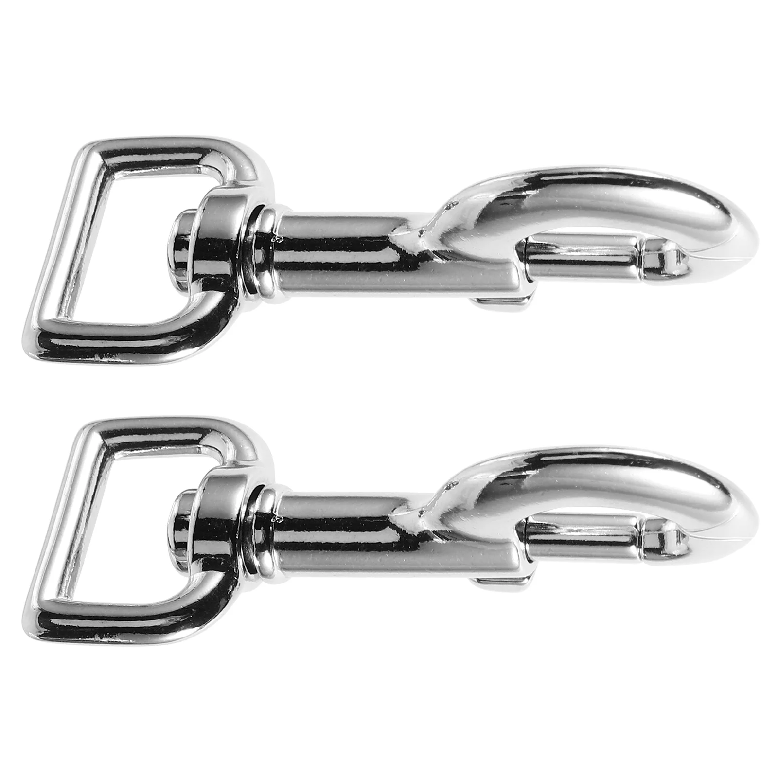 2 Pcs Hooks Dog Leash Metal Buckle Button Pet Restraint Connectors Snap Silver Clasp