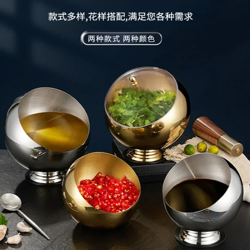 

Stainless Steel Multi-Purpose Oblique Bowl Thickened Sauce Bowl Buffet Seasoning Containers