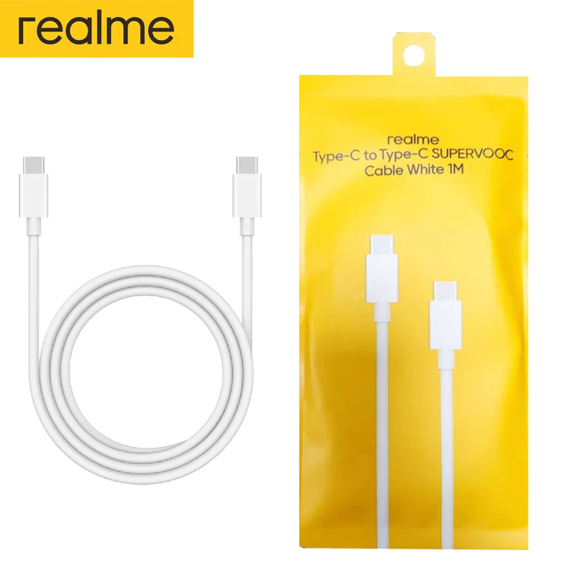 Cable original realme 12A USB A a USB C Cable de carga USB C a USB C Compatible con SuperVOOC 240W 150W