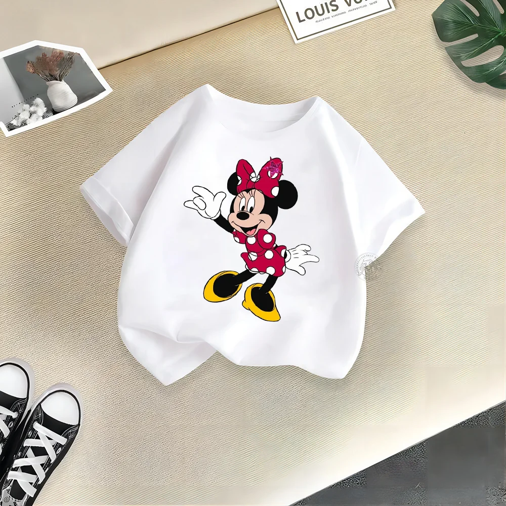 Summer T-shirt Cartoon Baby Kids Boys Girls Kids Mickey Mouse Short Sleeve Clothing Minnie Printed Cotton T-shirt for Toddlers