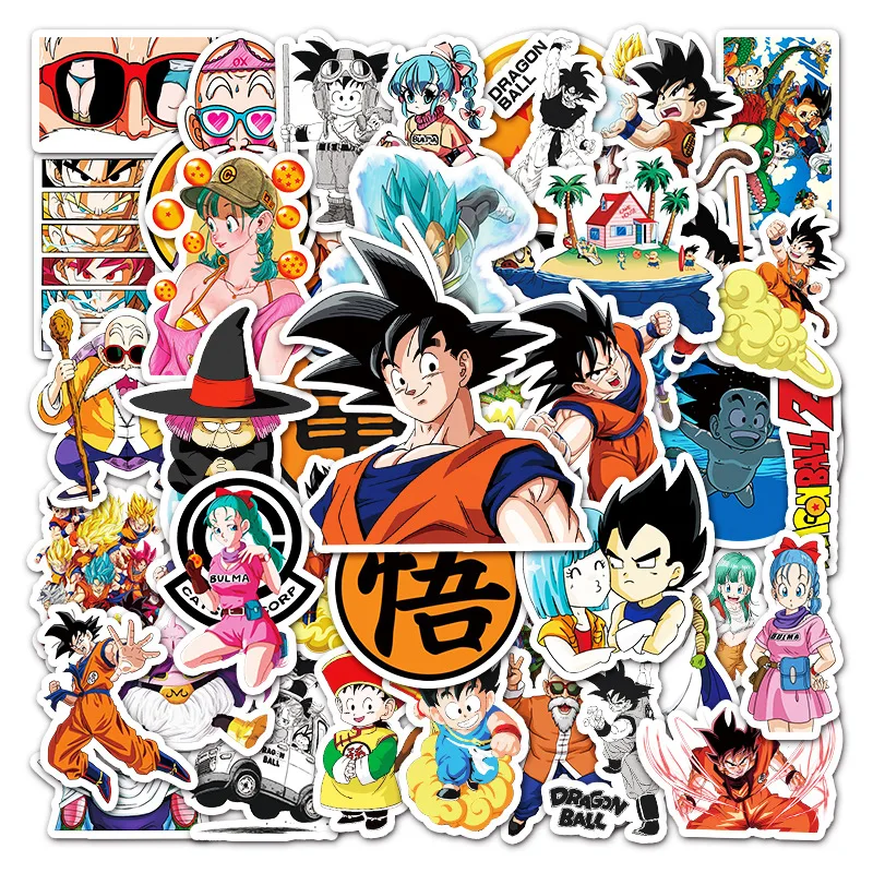 50pcs Dragon Ball Anime Stickers Suitcase Water Cup Stationery Mobile Phone Car Scooter Laptop Refrigerator Decorative Stickers