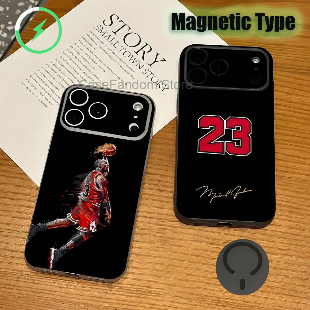 

Sports basketball M-Michaels 23 Transparent gray Phone Case For iPhone 17,16,15,14,13,12,Pro,Max,Plus Magnetic Wireless Charging