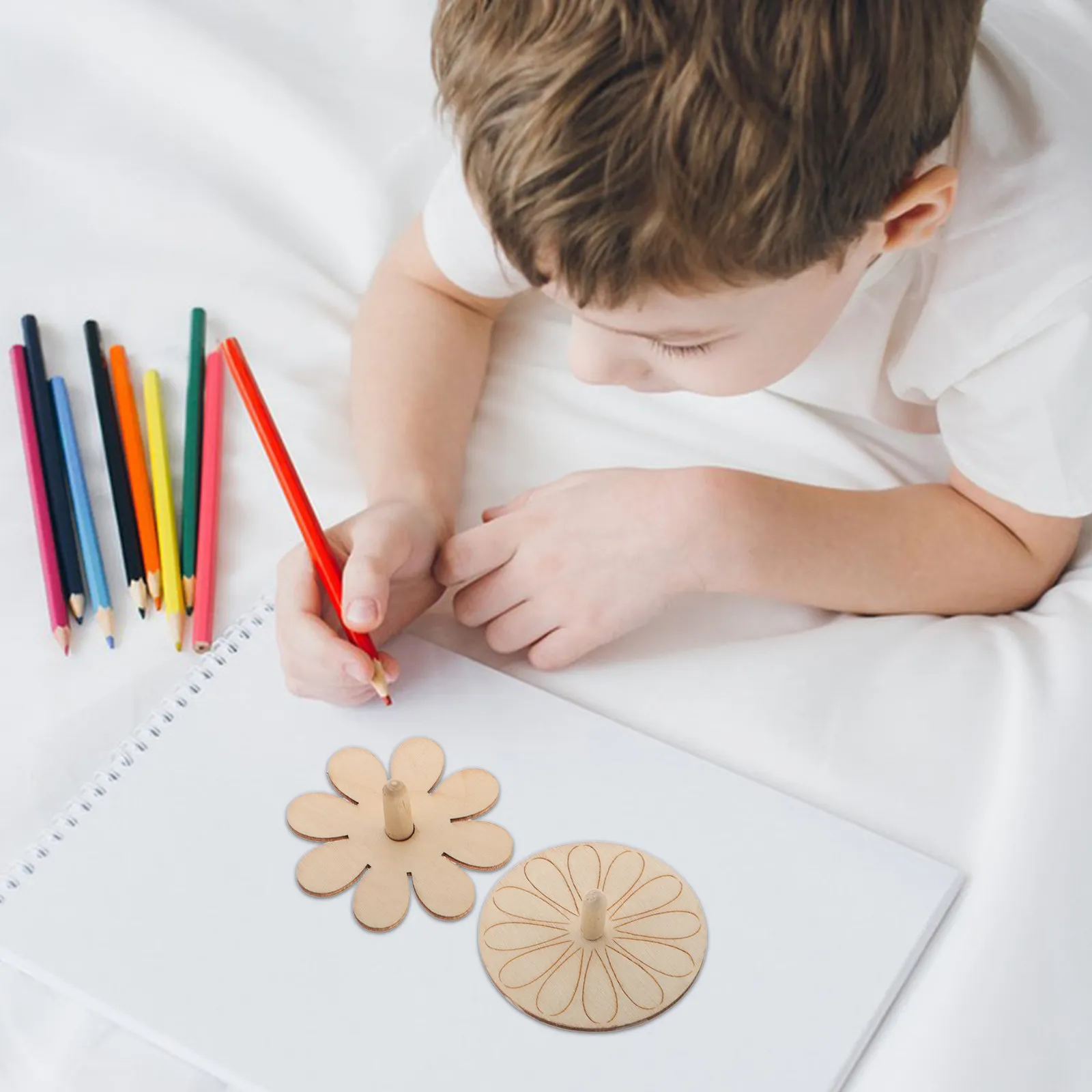 

Набор из 6 деревянных волчков для самостоятельной росписи, неокрашенные заготовки для творчества, натуральное дерево, наборы для рисования, креативные художественные проекты для дома и школы