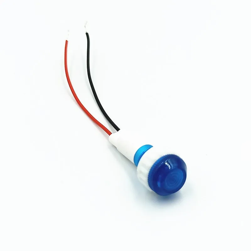 100pcs 19cm Cable XD10-6 White Red Yellow Blue Green LED or Bulb Signal Lamp Indicator Light 3V6V12V24V 36V220V 380V 10mm Thread