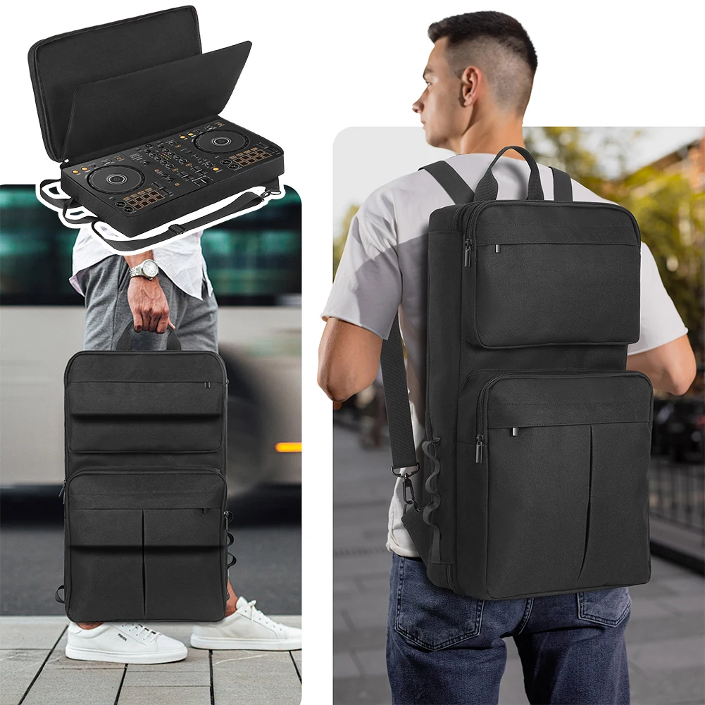 Mochila para DJ para Pioneer DDJ-400 DDJ-FLX4 para Roland DJ-202 Estuche para mezclador de DJ Estuche para controlador de DJ Correa de hombro ajustable a prueba de golpes