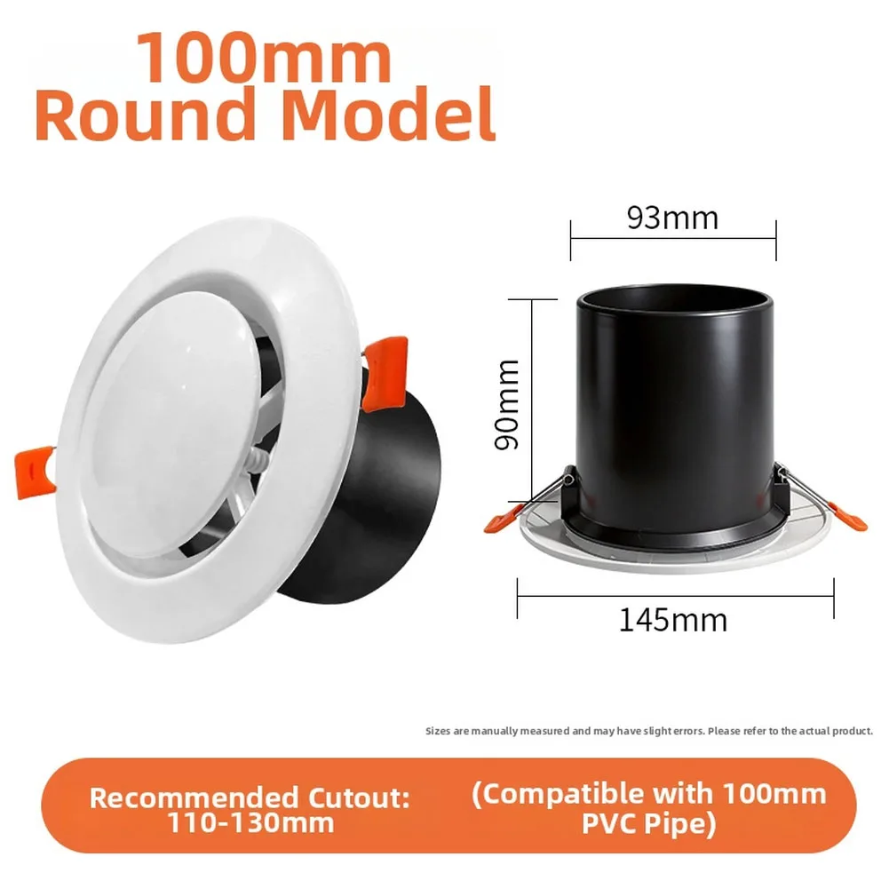 ABS Plastic Round Wall Ceiling Vent Cover 75mm 100mm Weatherproof Exhaust Grille For Home Attic Bathroom Ventilation