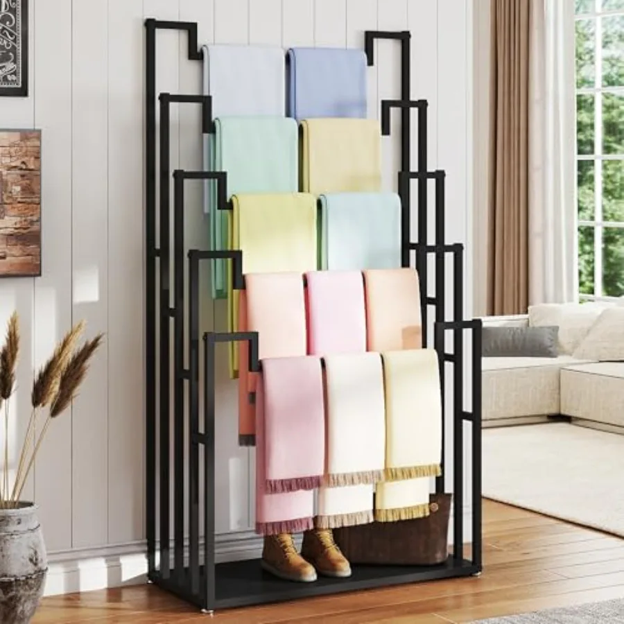 

Напольная подставка для шарфа, 5-уровневый металлический держатель-органайзер для шарфа, отдельно стоящая стойка для демонстрации шарфов для рекламы C