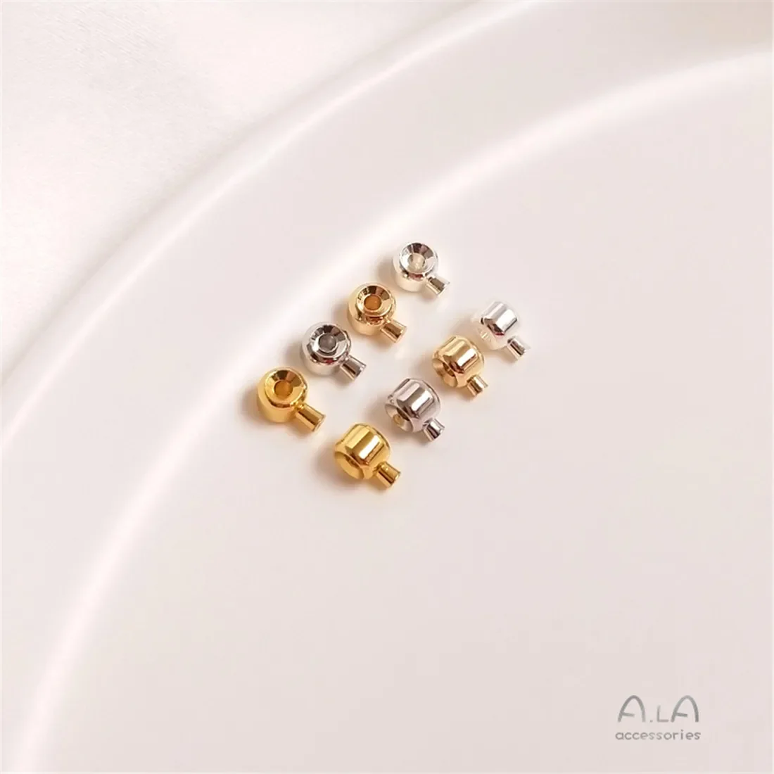 Пряжка из 14-каратного золота, браслет ручной работы «сделай сам», зажим для хвоста, стальной трос, зажим для позиционирования лески, пряжка C025