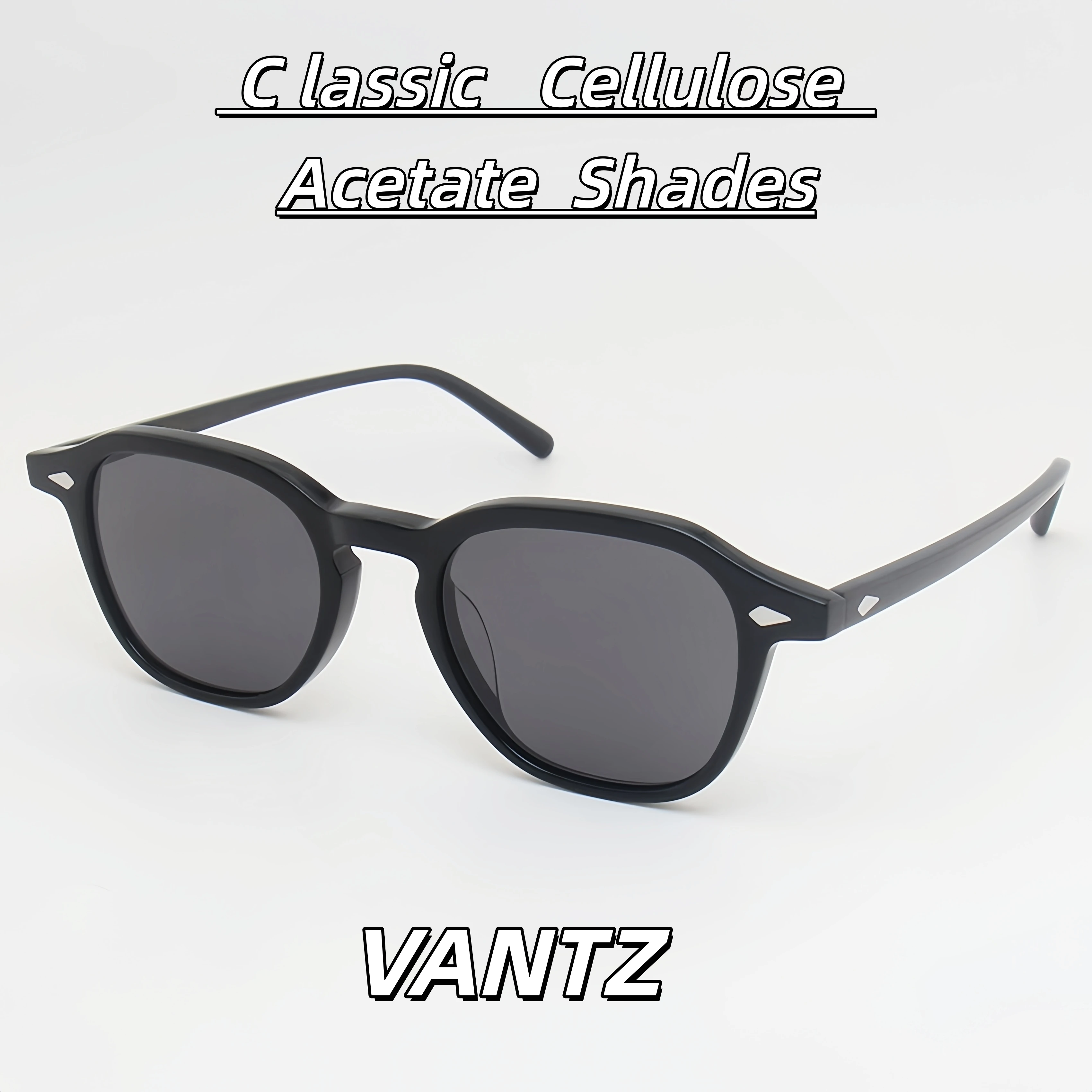 

Luxury Retro VANTZ Style Square Acetate Sunglasses, Mocso Style Men Women UV Protection Driving Glasses