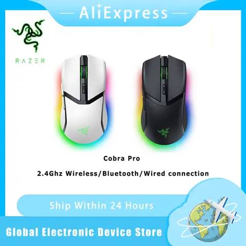 Razer Cobra Pro wireless gaming mouse, 10 customizable controls, RGB chromaticity lighting, 30K optical sensor