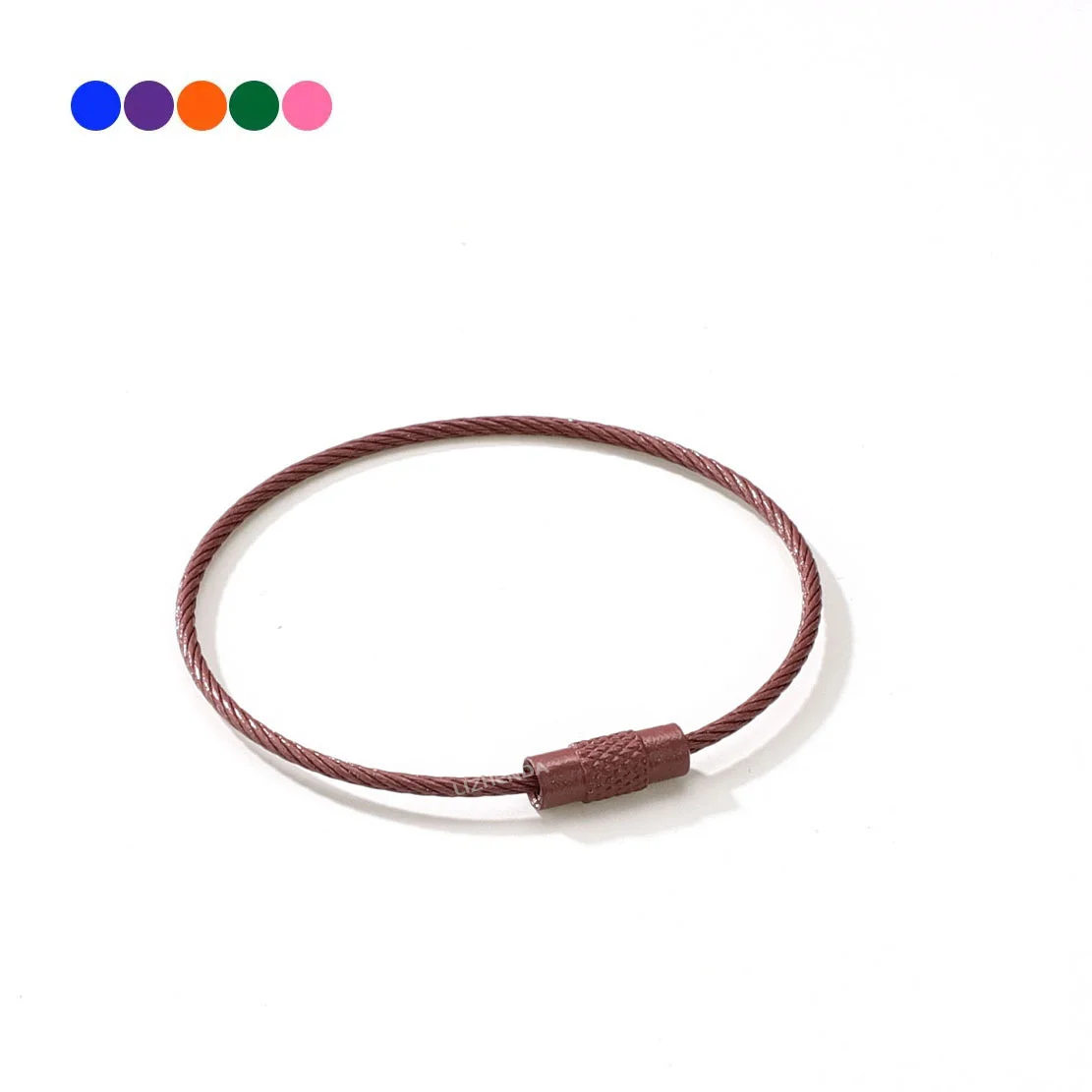 10pcs Colorful Stainless Steel Wire Keychain Cable Loop Set