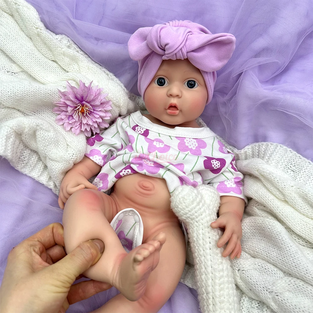 18インチの重みのあるソフトシリコン製リボーンドール、女の子、リアルなディテール、孤独やストレスを和らげるための感情的なサポートドール