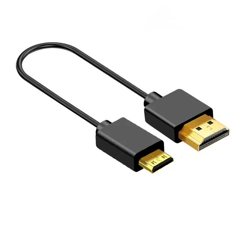 Mini Micro to HDMI-compatible V2.0 4K HD Flexible Cable HDMI2.0 4K Ultra Thin Soft Short Cable 0.2m For Tablet PC TV Camera HDTV