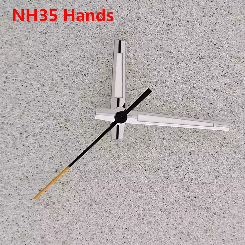 

NH35 Hands Green Luminous Pointers Modified Watch Accessories for NH35 NH36 Movement Watch Hands Silver-Black Needles