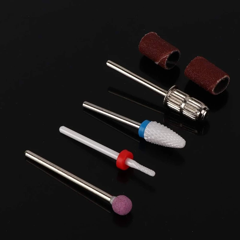 4 Stuks Elektrische Nail Boor Bit Set Wolfraam Staal Nagelvijl Pedicure Manicure Vervanging Nagel Slijpen Kop Gereedschap Voor Nagels Salon