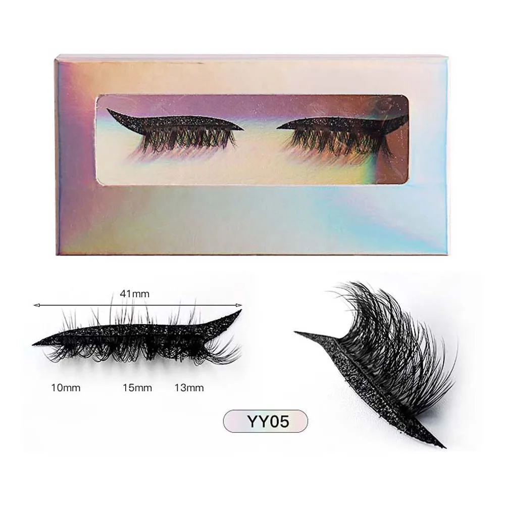 アイシャドウまつげカラーアイシャドウつけまつげメイク 3D エクステンション自己粘着つけまつげ DIY カラフル